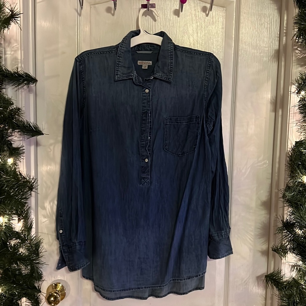 Merona Jean tunic sz L